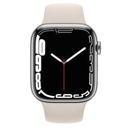 Apple Watch Series 7 (2021) GPS + Cellular 45 mm - Stainless steel Silver - Sport band Starlight