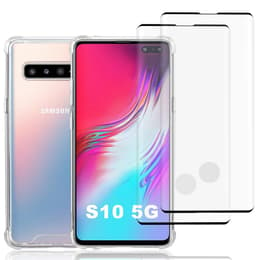 Case Galaxy S10 5G and 2 protective screens - Recycled plastic - Transparent