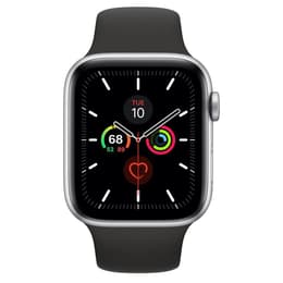 Apple Watch (Series 4) 2018 GPS 44 - Stainless steel Silver - Sport loop Black