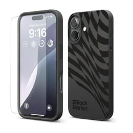 Back Market Case iPhone 16+ and protective screen - Recycled plastic - Black