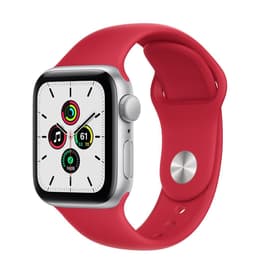 Apple Watch (Series 6) 2020 GPS 44 - Aluminium Silver - Sport band Red