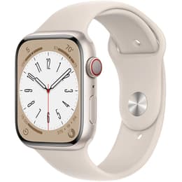 Apple Watch (Series 8) 2022 GPS 45 - Aluminium Gold - Sport band White