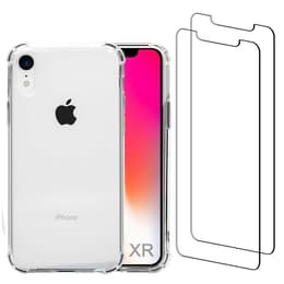 Case iPhone XR and 2 protective screens - Recycled plastic - Transparent
