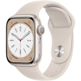 Apple Watch Series 8 (2022) GPS + Cellular 45 mm - Stainless steel Silver - Sport band Starlight