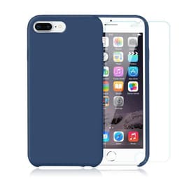 Case iPhone 7 Plus/8 Plus and 2 protective screens - Silicone - Cobalt blue