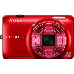 Compact Coolpix S6300 - Red + Nikon Nikkor 10x Wide Optical Zoom ED VR 25-250mm f/3.2-5.8 f/3.2-5.8