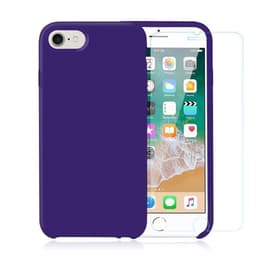 Case iPhone SE (2022/2020)/8/7/6/6S and 2 protective screens - Silicone - Purple