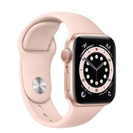 Apple Watch (Series 6) 2020 GPS + Cellular 40 - Stainless steel Gold - Sport band Pink