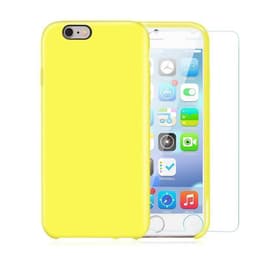 Case iPhone 6/6S and 2 protective screens - Silicone - Yellow