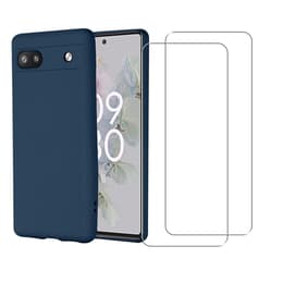 Case Google Pixel 6a and 2 protective screens - TPU - Blue