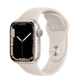 Apple Watch (Series 7) 2021 GPS + Cellular 41 - Aluminium Silver - Sport band Starlight