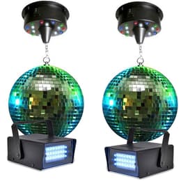 2 Boules à facettes 20cm + moteurs 18 LED + 2 Mini strobe Lytor Audio accessories