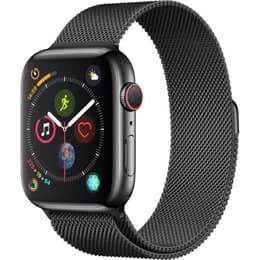 Apple Watch (Series 5) 2019 GPS + Cellular 40 - Stainless steel Space Gray - Milanese loop Black