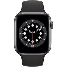 Apple Watch (Series 6) 2020 GPS + Cellular 40 - Stainless steel Black - Sport band Black