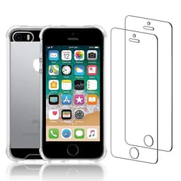 Case iPhone SE(2016) and 2 protective screens - Recycled plastic - Transparent