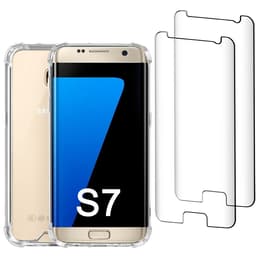 Case Galaxy S7 and 2 protective screens - Recycled plastic - Transparent