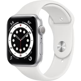 Apple Watch Series 6 (2020) GPS 44 mm - Aluminium Silver - Sport band White