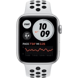 Apple Watch (Series 6) 2020 GPS + Cellular 44 - Aluminium Silver - Nike Sport loop Pure plainum/Black