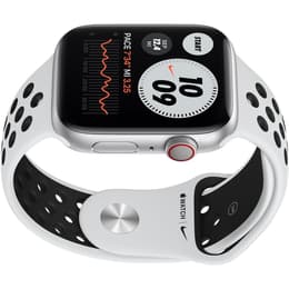 Apple Watch (Series 6) 2020 GPS + Cellular 44 - Aluminium Silver - Nike Sport loop Pure plainum/Black