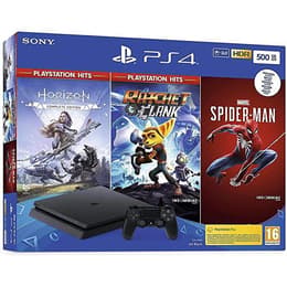 PlayStation 4 Slim 500GB - Black + Marvel’s Spider-Man + Horizon Zero Dawn + Ratchet & Clank