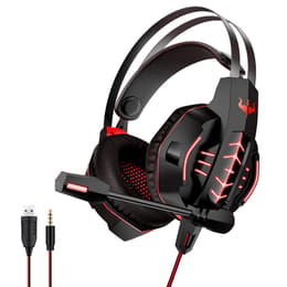 Ovleng GT63 gaming wired Headphones with microphone - Red