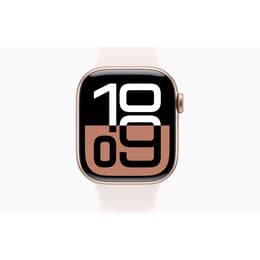 Apple Watch Series 10 (2024) GPS + Cellular 42 mm - Aluminium Rose Gold - Sport band Starlight