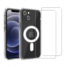 Case iPhone 13 and 2 protective screens - TPU - Transparent