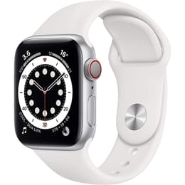 Apple Watch (Series 6) 2020 GPS + Cellular 40 - Aluminium Silver - Sport band White