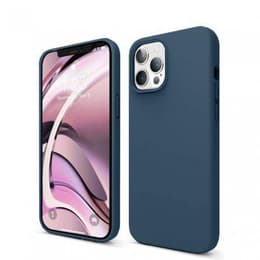 Case iPhone 12/12 Pro and 2 protective screens - Silicone - Navy blue