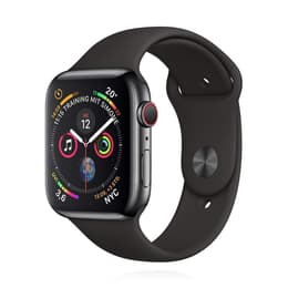 Apple Watch (Series 4) 2018 GPS + Cellular 44 - Stainless steel Space Gray - Sport loop Black