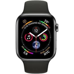 Apple Watch Series 4 (2018) GPS + Cellular 44 mm - Stainless steel Space Black - Sport band Black