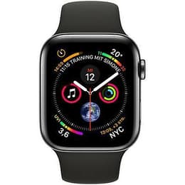 Apple Watch (Series 4) 2018 GPS + Cellular 44 - Stainless steel Space Gray - Sport loop Black