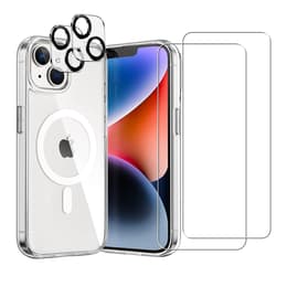 Case iPhone 14 Plus and 2 protective screens - TPU - Transparent