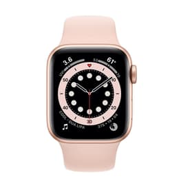 Apple Watch (Series 6) 2020 GPS + Cellular 44 - Stainless steel Gold - Sport band Pink
