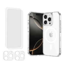 Case iPhone 16 Pro Max and 2 protective screens - TPU - Transparent