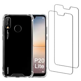 Case Huawei P20 Lite and 2 protective screens - Recycled plastic - Transparent