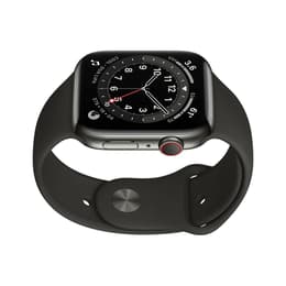 Apple Watch (Series 6) 2020 GPS + Cellular 44 - Stainless steel Graphite - Sport loop Black