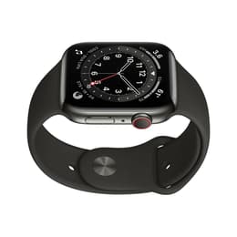 Apple Watch Series 6 (2020) GPS + Cellular 44 mm - Stainless steel Graphite - Sport band Black