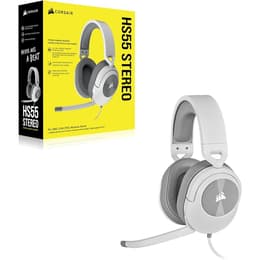 Corsair HS55 noise-Cancelling gaming wired Headphones with microphone - White