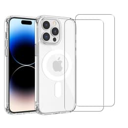Case iPhone 15 Pro and 2 protective screens - TPU - Transparent