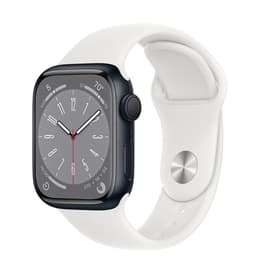 Apple Watch Series 8 (2022) GPS + Cellular 45 mm - Aluminium Midnight - Sport band White
