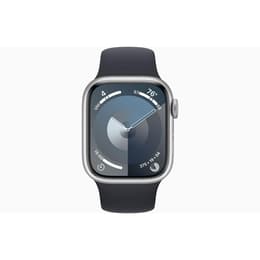 Apple Watch (Series 9) 2023 GPS + Cellular 41 - Aluminium Silver - Sport band Midnight