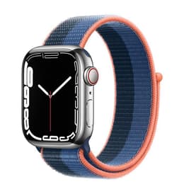 Apple Watch (Series 7) 2021 GPS + Cellular 41 - Stainless steel Black - Sport loop Blue