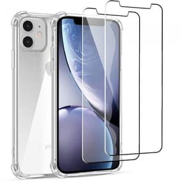 Case iPhone 11 and 2 protective screens - TPU - Transparent