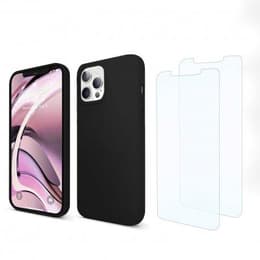 Case iPhone 13 Pro Max and 2 protective screens - Silicone - Black