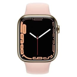 Apple Watch Series 7 (2021) GPS + Cellular 41 mm - Stainless steel Gold - Sport band Pink