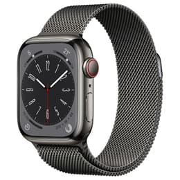 Apple Watch Series 8 (2022) GPS + Cellular 41 mm - Stainless steel Graphite - Milanese loop Black