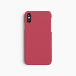 Case iPhone X/XS - Natural material - Red