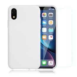 Case iPhone XR and 2 protective screens - Silicone - White