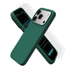 Case iPhone 17 Pro and 2 protective screens - Silicone - Green